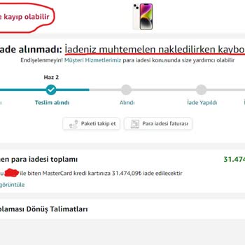 Amazon.com.tr Ürün Teslimatını 2 Aydır Yapmamaktadır İPhone 14 128Gb