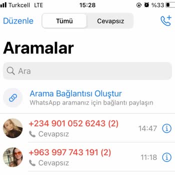 WhatsApp Üzerinden Sürekli Farklı Numaralardan Aranıyorum