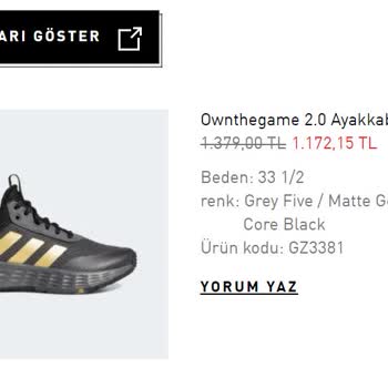Adidas - Yeni Sipariş İçin İade Edilen Ürünün Fiyatının Korunması