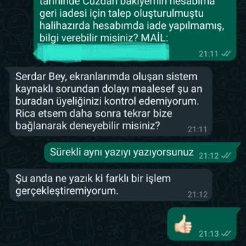 Domino's K. Kartına Para İadesi Hk.