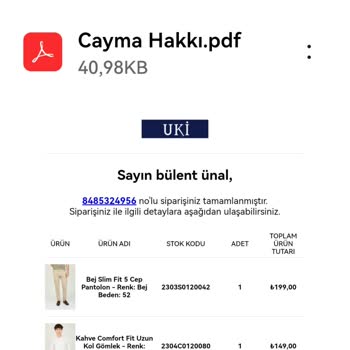 Uki Giyim Müşteri İlişkileri Kalitesizliği