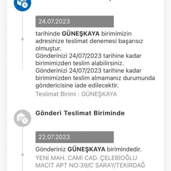 MNG Kargo Güneşkaya Şubesi Teslimat Yapmıyor