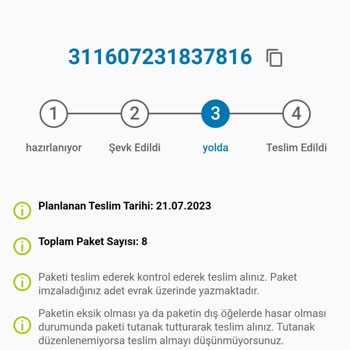 Horoz Lojistik Firmasından Gelecek Olan Siparişim