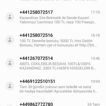 Vodafone Sürekli +44 Numaralardan Bahis Mesajları Geliyor