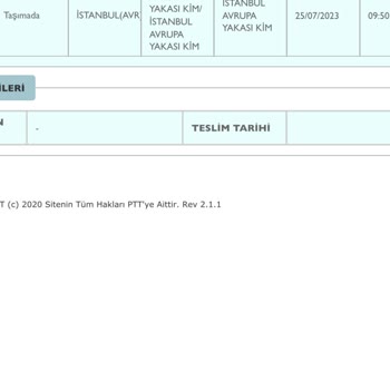 PTT Kargo İletilmeyen Bekletilen Kargo
