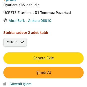 Amazon Siparişin Kargoya Verilmemesi