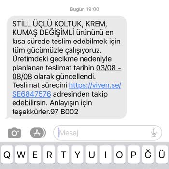 Vivense Zamanında Teslim Edilmeyen Ürün