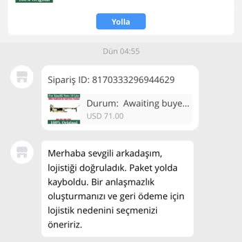Aliexpress Sipariş Geri Ödeme Talebi