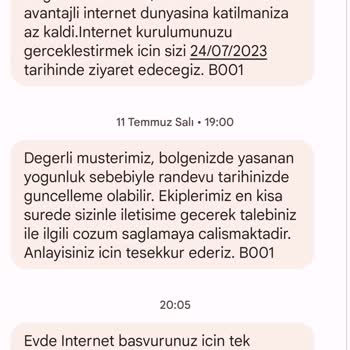 Randevu Tarihinde Kuruluma Gelmeyen Türk Telekom