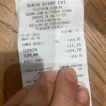 Antalya Agora Bursa Kebap Evi İskender Kokusu Ve Salatadan Saç Çıkması