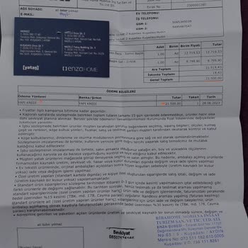 Yataş Marka Yatak Aldım Ve Teslim Tarihinde Teslim Edilmedi