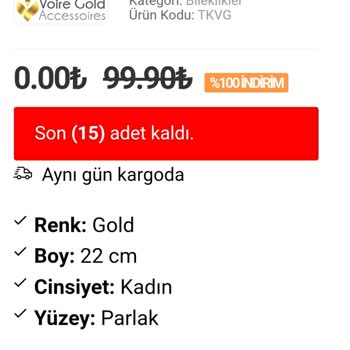 Voire Gold Adlı Marka Hediye Bileklik Tanıtımı İle Bilgilerimi Aldı