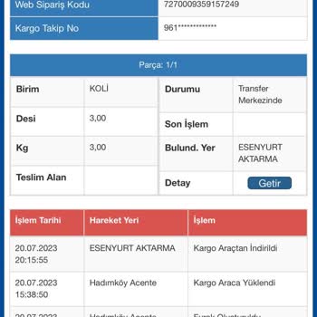 Sürat Kargo Ürünü Çıkış Şubesinde Bekletiyor