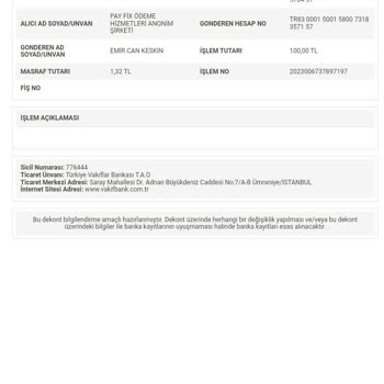 PayFix Para Transferi Hatası