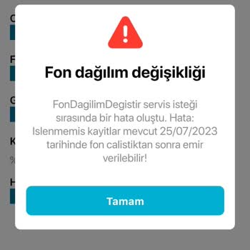 Türkiye Hayat Emeklilik Fon Değişikliği Sorunu