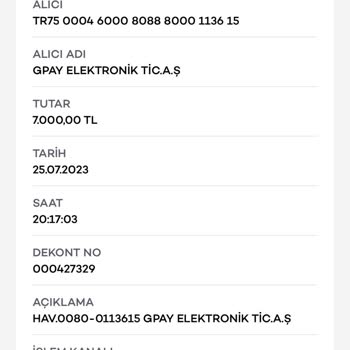 GPay Hatalı Transfer/ İade İşlemi