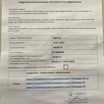 SunExpress Hava Yolları Rötar Yapan Uçağın Tazminatını Alamıyormuşuz