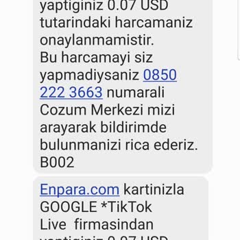 QNB Finansbank Enpara Kart Ve Kredi Kartından İzinsiz Alışveriş Yapılması