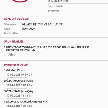 Horoz Lojistik Siparişim Elime Ulaşmadı