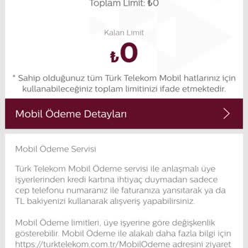Türk Telekom Mobil Ödeme '0' Lira Limit
