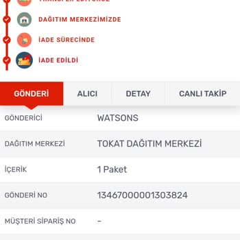 Watsons Sipariş İade Ücreti