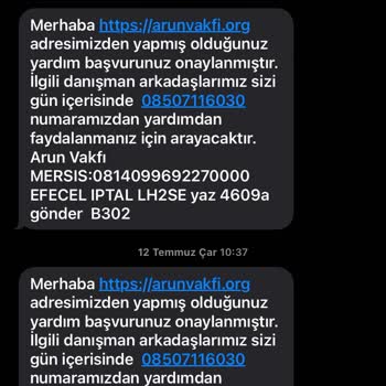 Arun Vakfı Yardım Konusu Adı Altında İşlem Yapılıyor