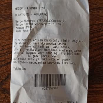 Decathlon Küçük Gelen Hediye Mayo Değişimi