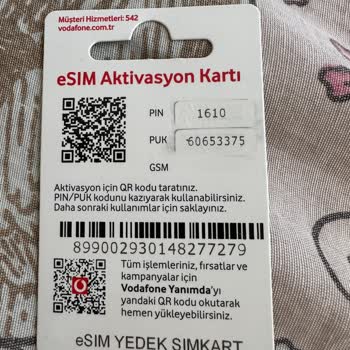 Vodafone E-sim Aktivasyon Sorunu