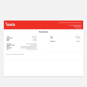 Tosla Hesabıma Geçmeyen Ücret