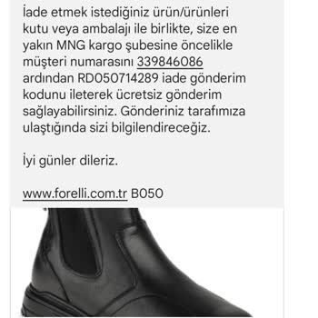 Forelli Ayakkabı İade Ücreti Yapılmadı