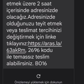 Aras Kargo Turgutreis Şube Kargoyu Teslim Edemiyor