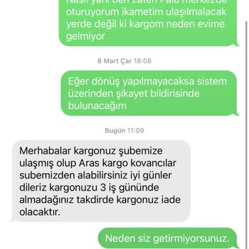 Aras Kargo Görev İhmal Edilmektedir.