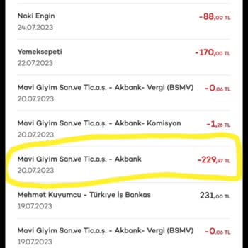 Mavi Geri Para İadesi İstiyorum Banka Kartıma