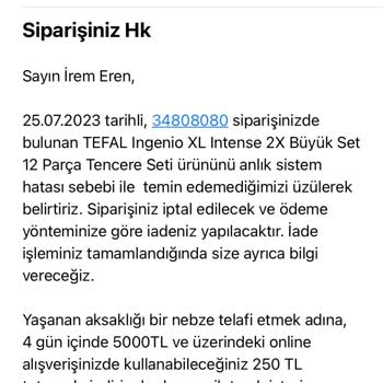 Media Markt Siparişimi İptal Etti