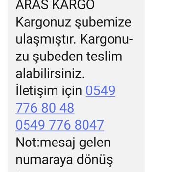 Aras Kargo Kargo Ürün Teslimat Sorunu