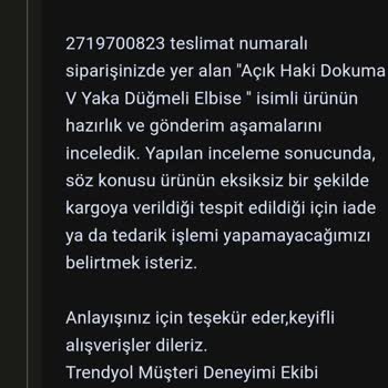 Trendyol Parası Ödenmiş Eksik Ürün
