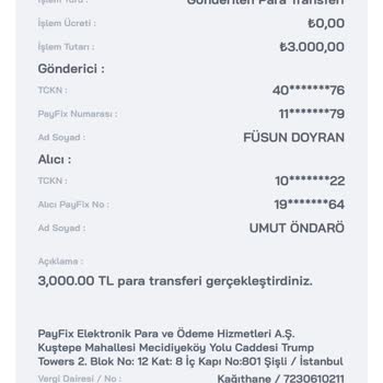 Payfix Hesaptan İşlem İptali