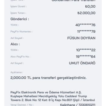 Payfix Hesaptan İşlem İptali