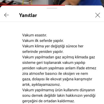 LG Uv Sirius Klima Vakum Yapılmama