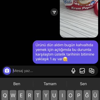 İçim Krem Peynir Yeni Açılmış Paket Küflü Çıktı