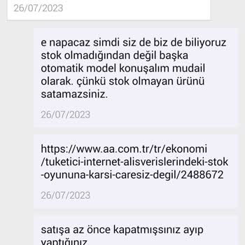 Nova Saat Sahte Stok Nedeniyle Ödemesini Yaptığım Ürün Yollanmıyor.