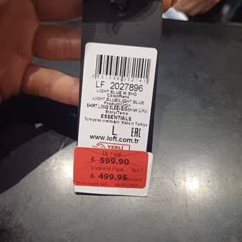 Loft Mağazası Etiket Üstündeki Fiyatın Kasada Fazla Söylenmesi
