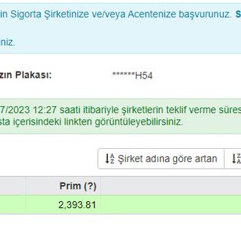 Türk Nippon Sigorta Trafik Poliçesinde Tutarsız Fiyat