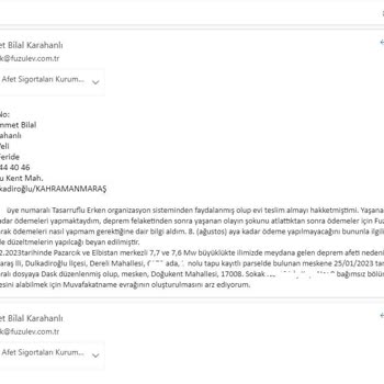 Fuzulev DASK İçin Muvafakatname Talebi