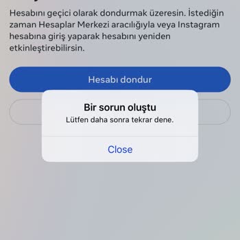 Instagram Hesap Dondurma Hata Veriyor!