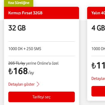 Vodafone Aktif Olmayan Hatta Tarife Değişikliği Talebim Red Ediliyor