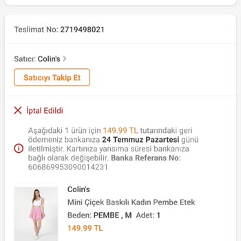 Trendyol Colin's Satıcı Şikayeti.