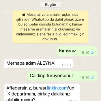 Linkedin WhatsApp'tan Gelen Linkldn.com İk Departmanı Araması