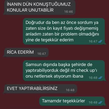 Medical Park Samsun Şubesi'nde Check Up Paketi İle İlgili Sorunlar