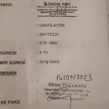 Garanti İlgilenmedi Baştan Savma İş Yapıyor Skytech